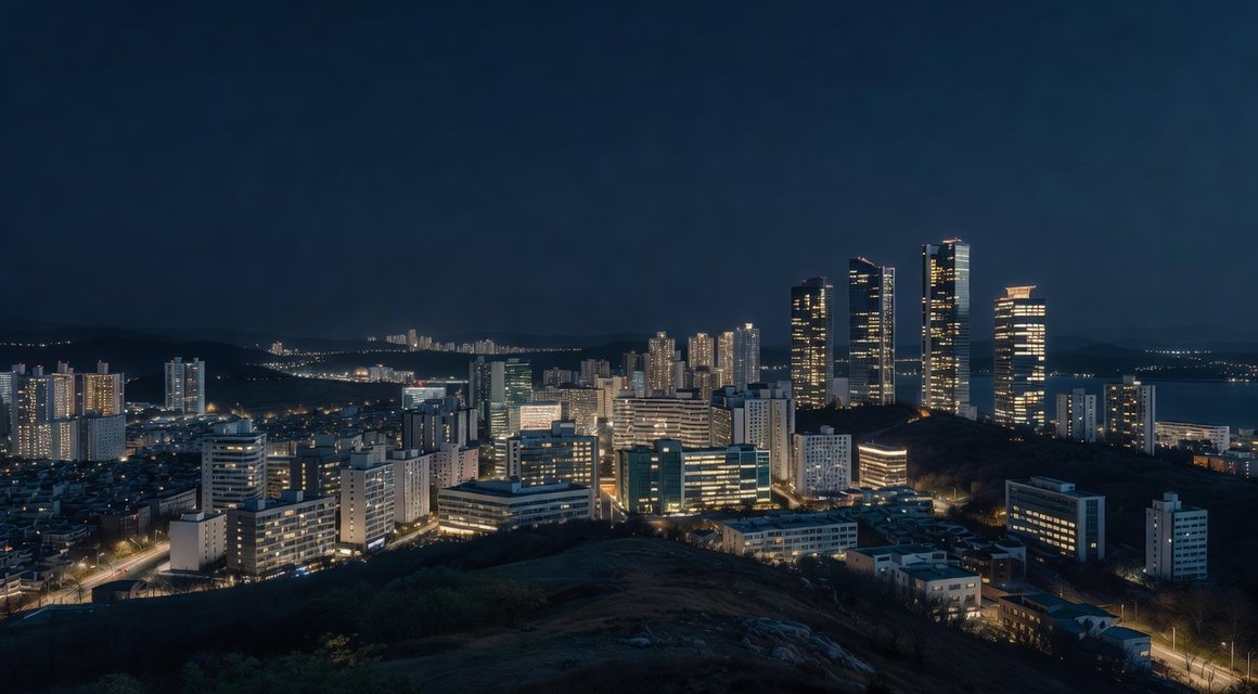 야간 내륙 도시 전경 이미지 — 청주 지역 안내
