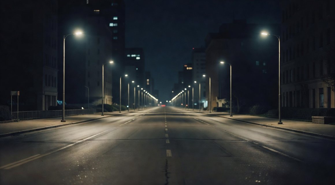 밝은 야간 큰길 이미지 — 청주 주의사항 안내